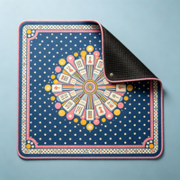 Tapis de jeu de mahjong américain personnalisé 800x800mm en microfibre avec support antidérapant en caoutchouc pour 4 joueurs, idéal pour les jeux en famille