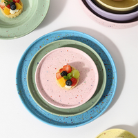 Ensemble de vaisselle en porcelaine de haute qualité, bols, assiettes, tasses à café et soucoupes colorés en céramique, pour cadeaux de pendaison de crémaillère