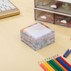8 pcs/set notas pegajosas 3x3 polegadas Mensagem nota Mármore grão Notepad auto-adesivo Decorativo Material Escolar personalizável