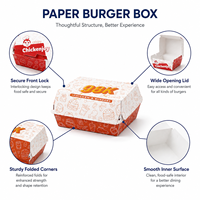 Scatola per Hamburger Personalizzata in Cartone Alimentare Usa e Getta, Confezione da Asporto in Carta Kraft