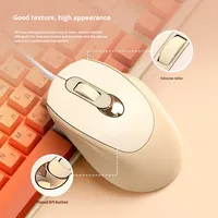 V2 Mouse Gaming ergonomis, Mouse kabel USB 4 tombol ergonomis optikal elektronik merah muda
