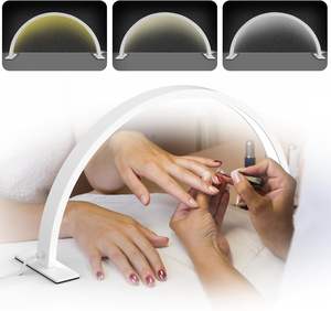 24 pulgadas LED UV belleza <span class=keywords><strong>media</strong></span> <span class=keywords><strong>luna</strong></span> bordado lámpara uñas pestañas ceja tatuaje cuidado en forma <span class=keywords><strong>de</strong></span> U lámpara <span class=keywords><strong>de</strong></span> pie para sombra <span class=keywords><strong>de</strong></span> ojos - Product Image 4