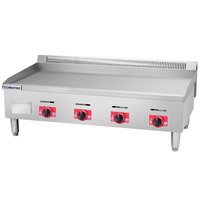 Grill à gaz commercial à 4 brûleurs en acier inoxydable avec surface plate pour cuisine de restaurant