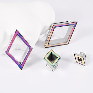 Gouttelettes de coquille de couleur mélangée transfrontalière cuivre oreillette perforation acier diamant Flash bouchon <span class=keywords><strong>d</strong></span>'<span class=keywords><strong>oreille</strong></span> Membrane bijoux de mode 6mm - Product Image 4