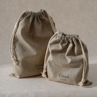 MOQ100 Sacs en lin à cordon personnalisés avec logo imprimé pour cadeaux, vêtements, emballage de luxe résistant à la poussière