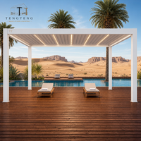 Pergola motorisée en aluminium personnalisable avec structure thermolaquée et design imperméable pour l'extérieur et le jardin