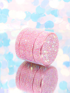 Molinillo de Hierbas Manual de Aluminio Rosa de 40mm con Incrustaciones de Diamantes de Imitación, Accesorio Compacto de Lujo, Molienda Suave, Regalos <span class=keywords><strong>Funway</strong></span> - Product Image 3