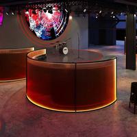 Cloison de séparation moderne en acrylique cannelé orange dégradé avec cadre en acier inoxydable et éclairage d'ambiance LED pour club et KTV