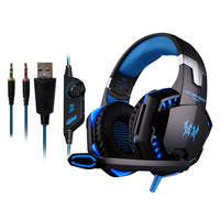 Casque de jeu stéréo KOTION EACH G2000, filaire 3,5 mm, basses profondes, écouteurs de jeu pour ordinateur, avec lumière LED pour PC, ordinateur portable, PS4