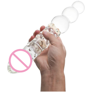 11.8 Inch Groter Kristal Glas Penis Glas Dildo Met 3 Grote Kralen Vrouwelijke Apparaten Masturbatie G-Spot Anale Plug Voor Vrouwen - Product Image 2