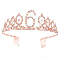 Ensemble d'accessoires pour cheveux pour anniversaire de 1 an, style européen-américain, avec couronne numérique, ceinture d'étiquette en strass et en alliage