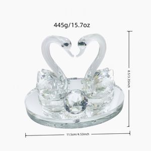 Loving Couple Crystal Glass Swan for Wedding Giveaway Gifts Swan Glass <strong>Figure</strong> for All Occasions for All Occasion Home Decoration - Product Image 2