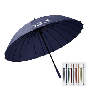 24K Thiết kế sang trọng tự động mở kim loại cực Golf ô mưa mạnh mẽ <span class=keywords><strong>24</strong></span> xương sườn sợi thủy tinh Nhật Bản ô - Product Image 1