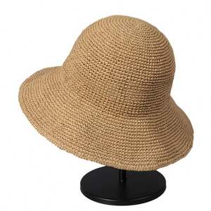 Chapeau Bob Rétro Femme Style Japonais en Crochet Fait Main en Paille Pliable Anti-UV pour l'Été - Product Image 5