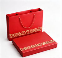 Boîte cadeau rigide de luxe avec sac en papier assorti, estampage floral doré, boîte d'emballage rigide personnalisée pour écharpe, châle, cadeau