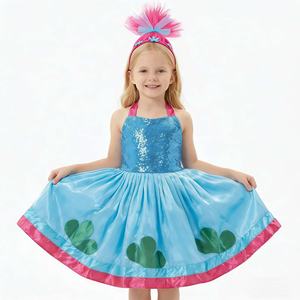 Vestido <span class=keywords><strong>de</strong></span> Tirantes para Niños <span class=keywords><strong>de</strong></span> la Película y la Serie <span class=keywords><strong>de</strong></span> Televisión <span class=keywords><strong>Trolls</strong></span>, Diseño <span class=keywords><strong>de</strong></span> Lentejuelas, Disfraz <span class=keywords><strong>de</strong></span> Cosplay Infantil, Vestido <span class=keywords><strong>de</strong></span> Fiesta Elegante - Product Image 1