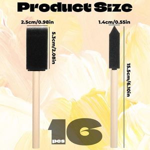 Pinceaux en mousse pour jardin d'intérieur avec manche en <span class=keywords><strong>bois</strong></span> pour la <span class=keywords><strong>peinture</strong></span>, le teintage, le vernissage, avec motif floral - Product Image 4