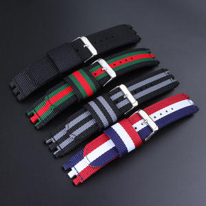 Bracelet de <span class=keywords><strong>montre</strong></span> en toile de nylon avec <span class=keywords><strong>boucle</strong></span> à ardillon élastique à extrémité saillante - Type CHARM 17/19/20 mm pour <span class=keywords><strong>montre</strong></span> <span class=keywords><strong>SWATCH</strong></span> - Product Image 4