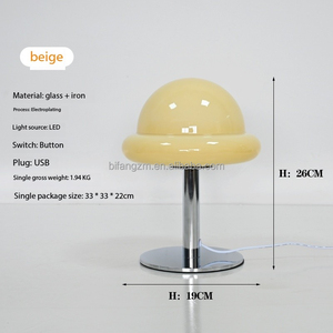 Đèn bàn kính kiểu Bắc Âu Bauhaus thời trung cổ, chụp đèn hình bánh rán, đèn LED trang trí nhà cửa, phòng khách, phòng ăn, phòng ngủ - Product Image 6