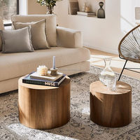 Nouveau personnalisé antique rond rustique en bois massif moderne ferme classique luxe Centre Table basse pour salon