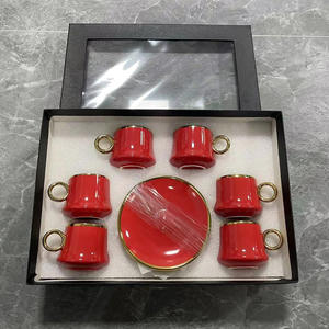 Nuevo Juego de Tazas y Platos de Porcelana Estilo Europeo, Ecológico, de Alta Calidad, con Borde Dorado, 6 Tazas, 6 Platos, 12 Piezas, en Caja de Regalo Empresarial - Product Image 3