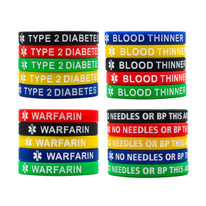 Bracelet en silicone pour diabète Bracelet en caoutchouc d'identification d'alerte médicale pour hommes et femmes Bracelet personnalisé pour enfants - Product Image 2