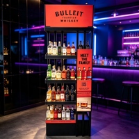 Support d'affichage pour spiritueux en métal sur mesure, présentoir de vente au détail pour whisky sur pied pour exposition en magasin de vins