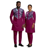 Ensembles Dashiki africains pour hommes, 2 pièces, tenues assorties pour couples, en coton écologique, pour fêtes et bals de promo, 26C029