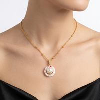 Collier pendentif en forme de coquille de perle baroque unique avec chaîne satellite en acier inoxydable plaqué or 18K PVD Bingxin, bijoux pour femmes