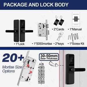 Nhiều ngôn ngữ TT Bluetooth tuya wifi không dây khóa Lỗ mộng đòn <span class=keywords><strong>b</strong></span>ẩy kỹ thuật số mật khẩu chốt cửa vân tay thông minh ổ khóa - Product Image 5