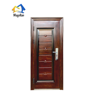 Prix d'usine direct Magellan Revêtement en poudre Portes en acier à transfert de chaleur Porte d'entrée de sécurité de 5cm 7cm d'épaisseur pour l'exportation