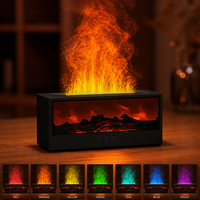 Difusor de Aceites Esenciales ODIS para Chimenea, Estilo Retro Vintage, 150 ml, Humidificador Ultrasónico de Vapor Frío, Luz LED de 7 Colores, Control Remoto, USB, para Hotel
