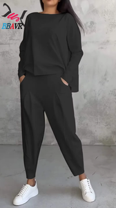 Conjunto de 2 piezas para mujer, informal, de verano y primavera, top sin mangas y pantalones a juego, trajes de viaje, chándal de punto para mujer - Product Image 5