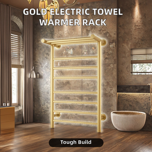 Calentador de Toallas Eléctrico Inteligente Moderno para Baño, Toallero Calefactor de Pared en Oro Cepillado, Negro y Gris - Product Image 2