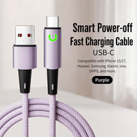Cable Trenzado Tipo C de 240W con Apagado Automático, Carga Rápida USB-A a Tipo C PD 240w para iPhone