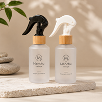 Botol Semprot PET Putih Doff 150ml dengan Tutup Bambu Anti Bocor Isi Ulang untuk Cairan Kosmetik dan Pembersih