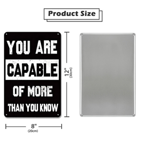 Panneau métallique rectangulaire vintage <span class=keywords><strong>noir</strong></span> <span class=keywords><strong>et</strong></span> <span class=keywords><strong>blanc</strong></span> avec citation inspirante <span class=keywords><strong>et</strong></span> motivante pour la décoration murale de la salle de sport ou du bureau - Product Image 2
