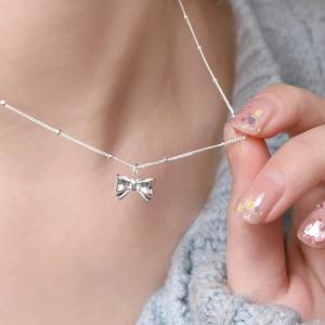 Collar de Plata de Ley S925 con Colgante de Gota de Agua Pequeña para Mujer, Estilo Extremadamente Simple, Moda Coreana, Collar con Colgante - Product Image 2