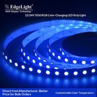 Bande LED Flexible RGBW 24V 12mm pour Meubles, 5050 Puces SMD Sept Couleurs, Ultra-Lumineuse, Télécommandée, pour Éclairage Doux