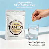 Gélules de Vitamine D3 K2 Haute Puissance – Complément Alimentaire D3 + K2 avec Huile de Coco – OEM ODM Marque Privée
