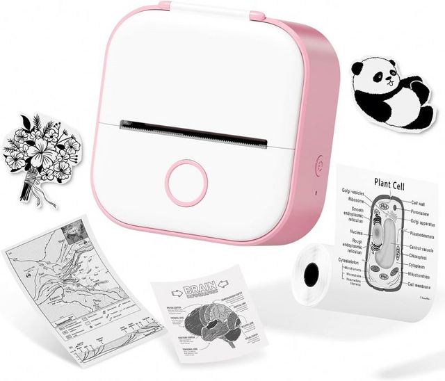 Mini Sticker Printer T02 Thermal Portable  Pocket Phone Label Receipt Printer for DIY Journal Photo Notes Kids