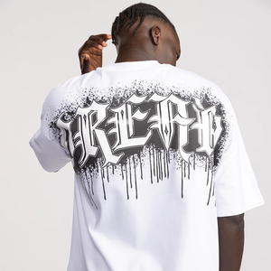 T-<span class=keywords><strong>shirt</strong></span> Homme Oversize en Coton Lourd 260 g/m² à Épaules Tombantes Style Hip Hop Streetwear Uni - Product Image 1