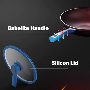 ชุดเครื่องครัวอลูมิเนียมเหนี่ยวนำหม้ออลูมิเนียมหล่อแบบไม่ติดกระทะเครื่องครัวอลูมิเนียมชุบผิวแข็งพร้อมฝาซิลิโคน - Product Image 3