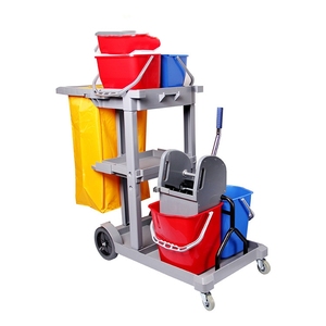 Chariot <span class=keywords><strong>de</strong></span> <span class=keywords><strong>nettoyage</strong></span> multifonctionnel pour hôtel, capacité <span class=keywords><strong>de</strong></span> 500 lb, 4 roues, <span class=keywords><strong>nettoyage</strong></span> des chambres des clients, dédié à l'hygiène - Product Image 1