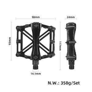 Pédales de vélo de route et VTT 177*98mm, 1 paire, en alliage d'aluminium ultralégères, larges, antidérapantes, pièces de vélo - Product Image 2