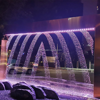 Fuente de Agua Digital Programable con Cortina de Agua, Texto Dinámico RGBLED, Pantalla de Agua con Patrón de Logotipo