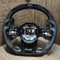 Volant en cuir perforé en fibre de carbone pour Mercedes Benz W205 W204 W222 W223 W213 W177 W463 AMG GT GLS63 G63 A45