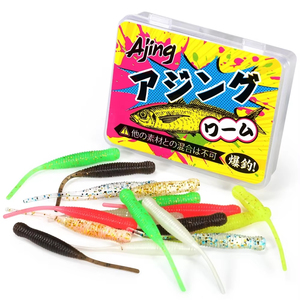 Spinpoler señuelo de pesca Pin Tail Ajing Worm 44mm cebo suave <span class=keywords><strong>Dropshot</strong></span> Rock Fishing Shad TPR Glow Soft Jig Wobbler agua salada - Product Image 1