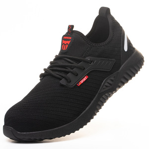 <b>Men's</b> Safety <b>Shoes</b> Steel Toe Breathable Anti-Slip Rubber Sole Low-Top Lace-Up Black Protective <b>Work</b> <b>Shoes</b> - Product Image 5