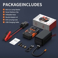Démarreur portable 4-en-1 en gros pour fabricants avec compresseur d'air, booster de batterie de voiture, gonfleur de pneus 150 PSI et lumière
